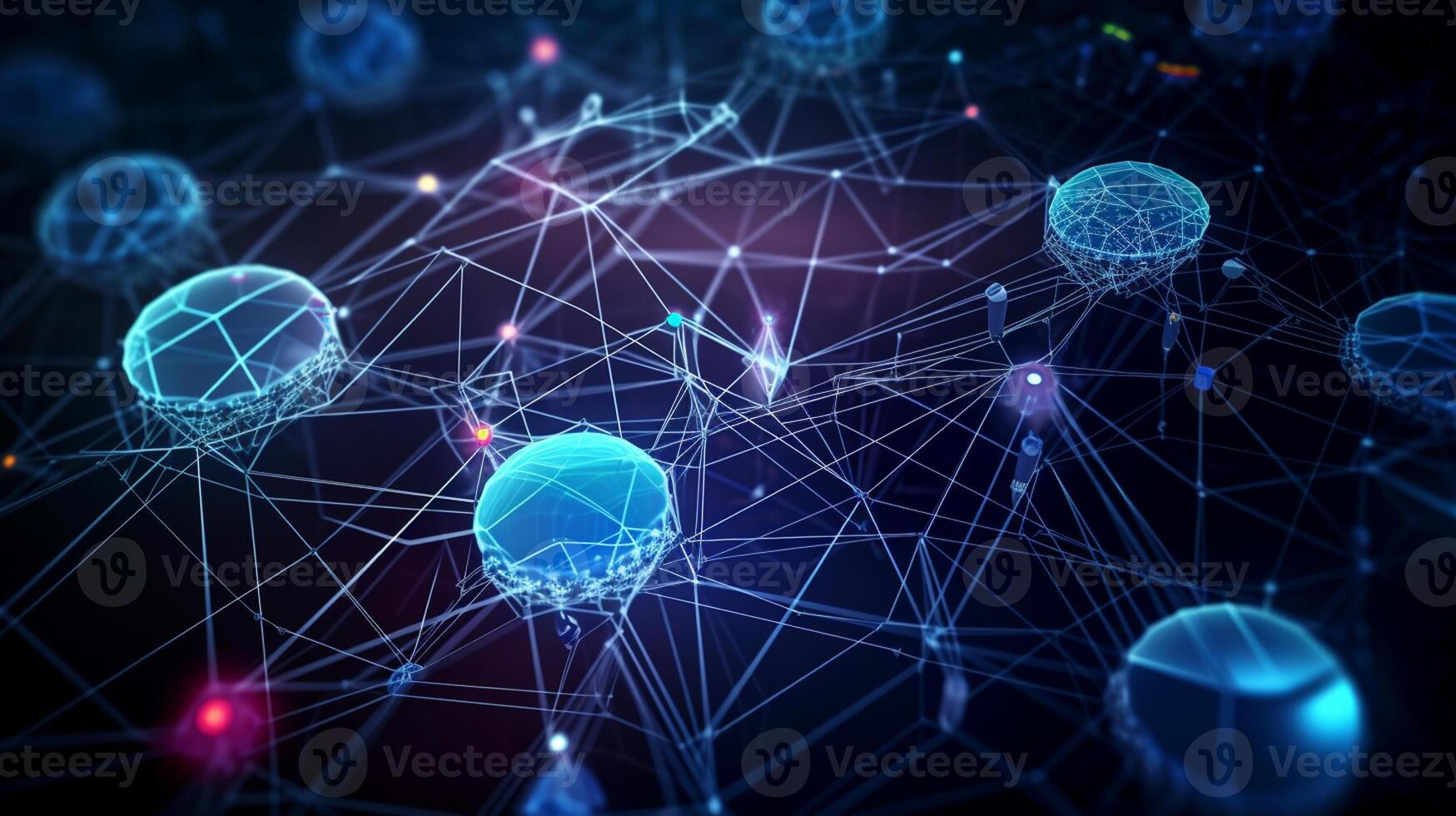 technology block chain concept background photo