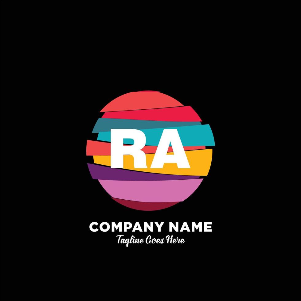 RA initial logo With Colorful template vector. vector