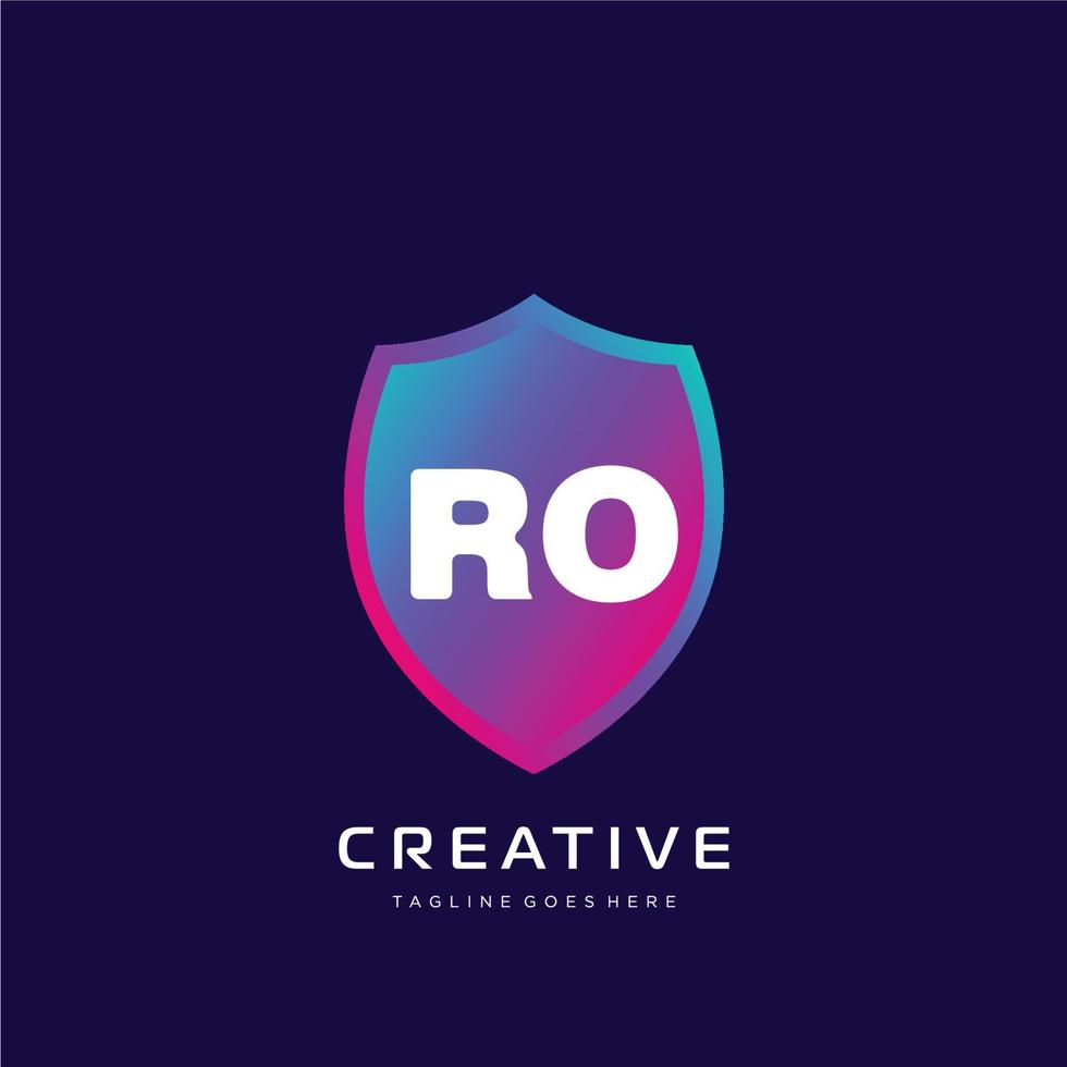 RO initial logo With Colorful template vector