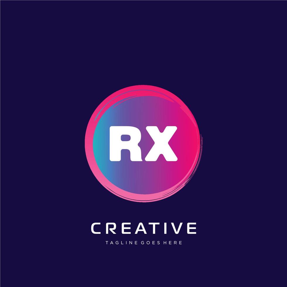 RX initial logo With Colorful template vector