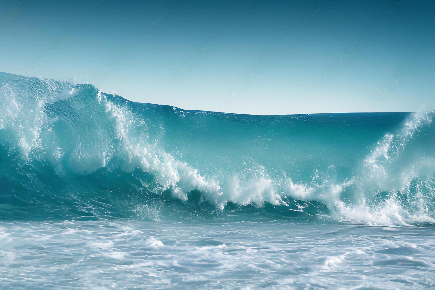 The blue sea wave with . photo