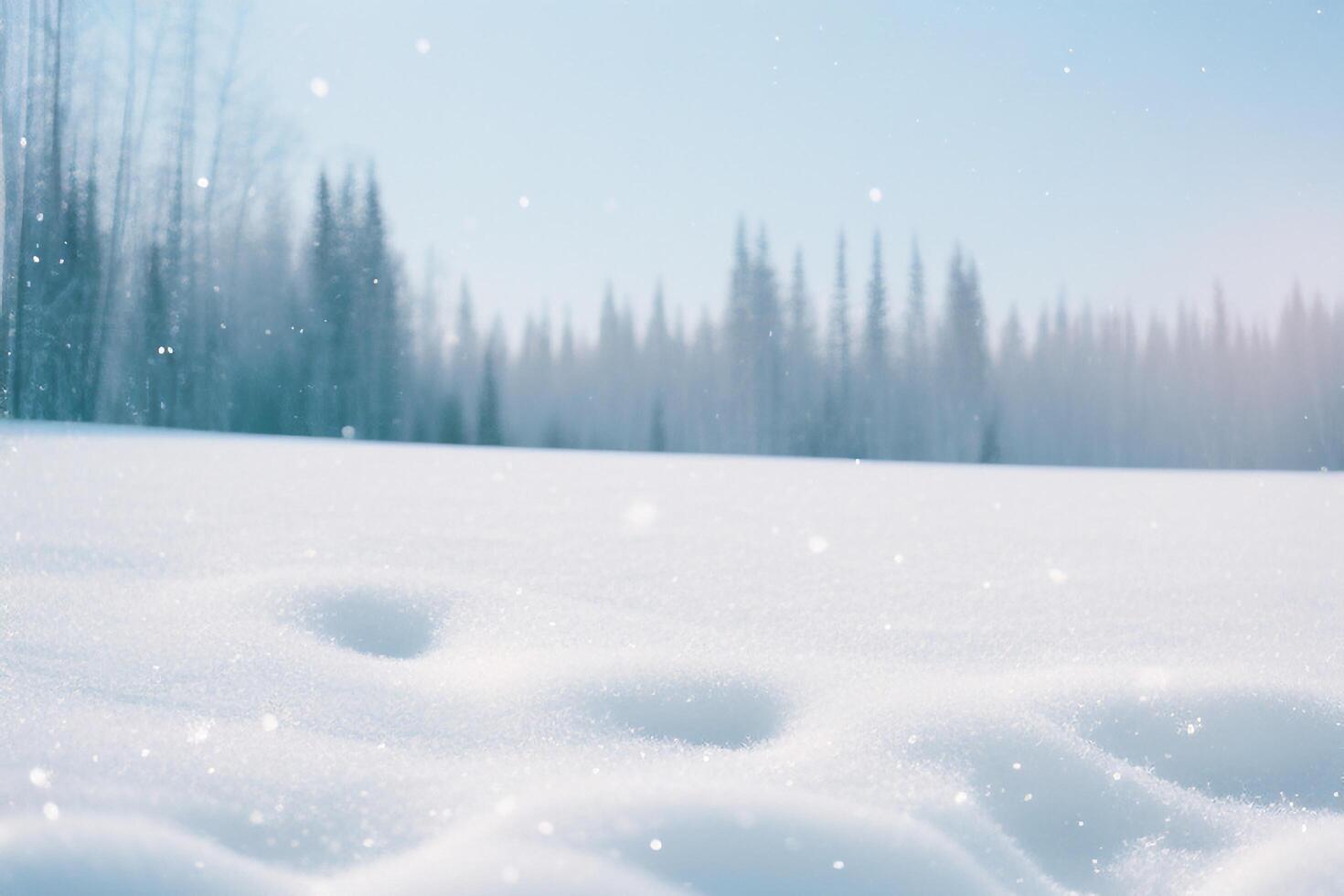 el paisaje de invierno con nieve y ai generado. foto