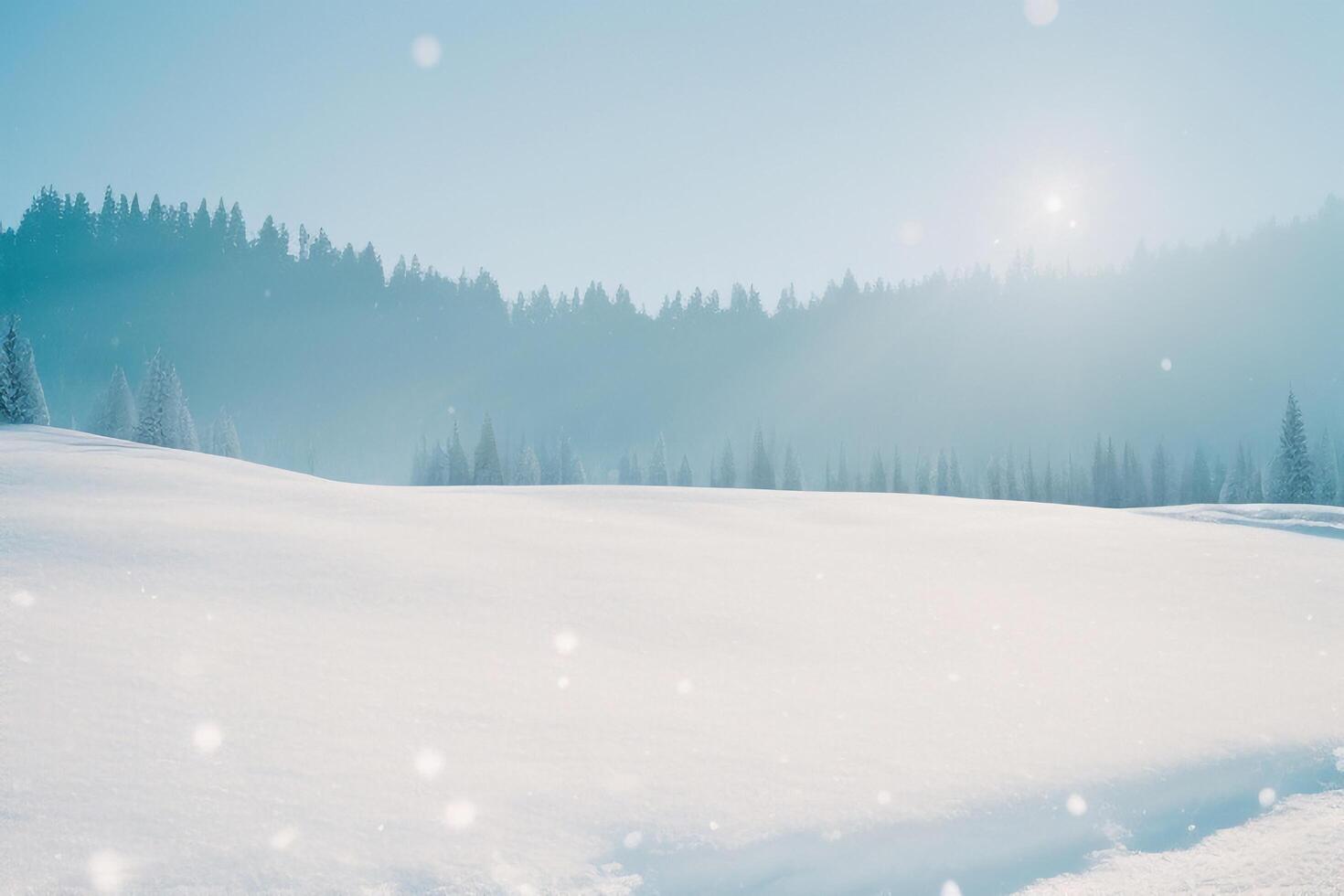 The landscape of winter with snow and . photo