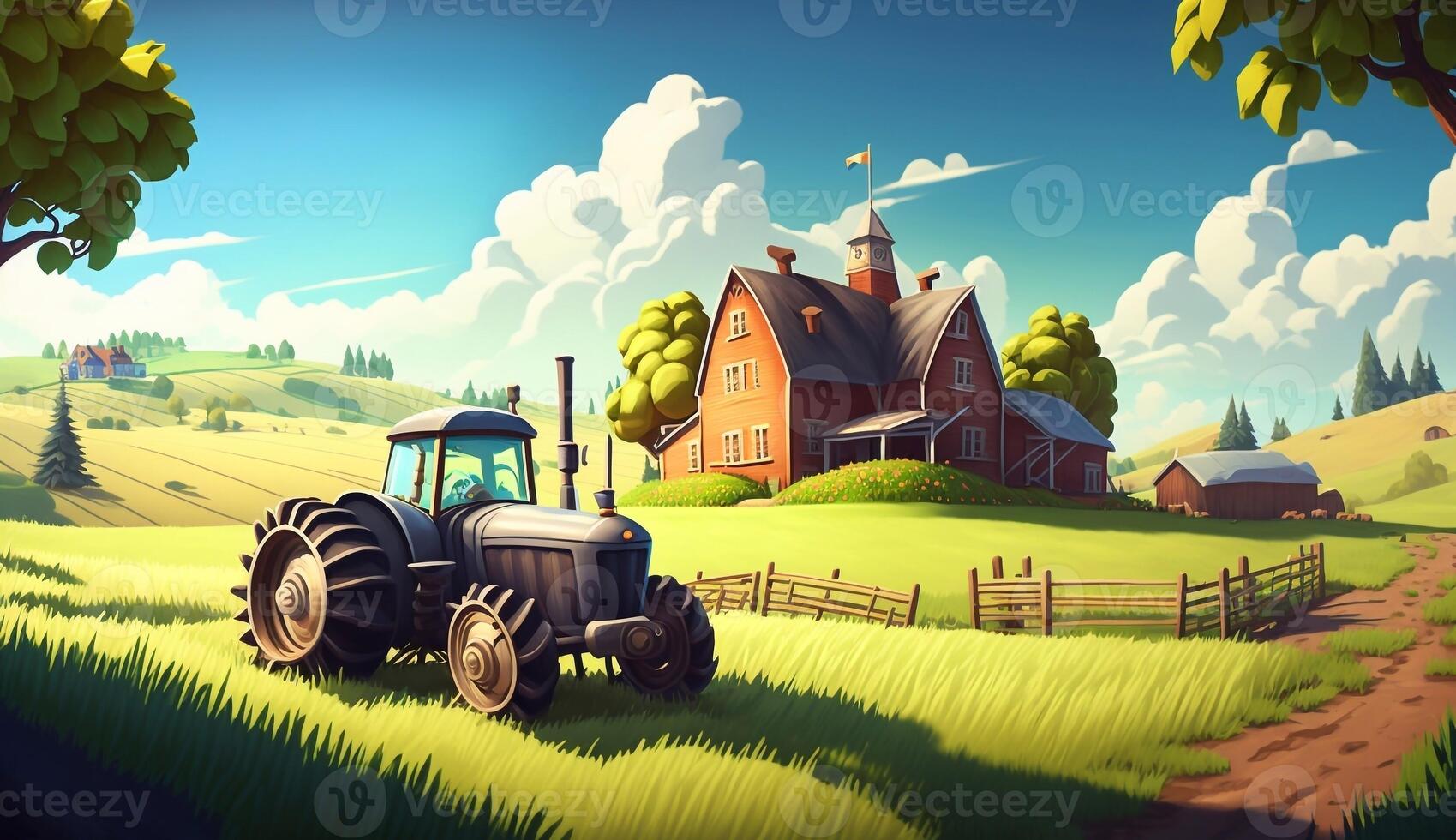 Agriculture and Farming. Rural landscape. Created with photo