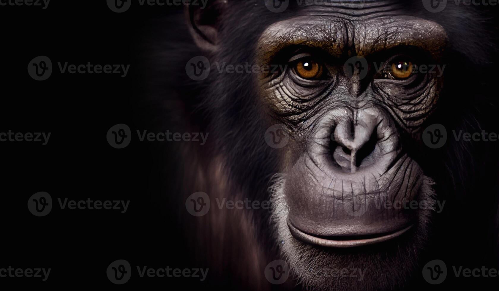 close up chimpanzee portrait Created with photo