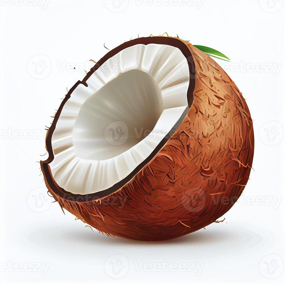 coconut, isolated on white background, Created with photo