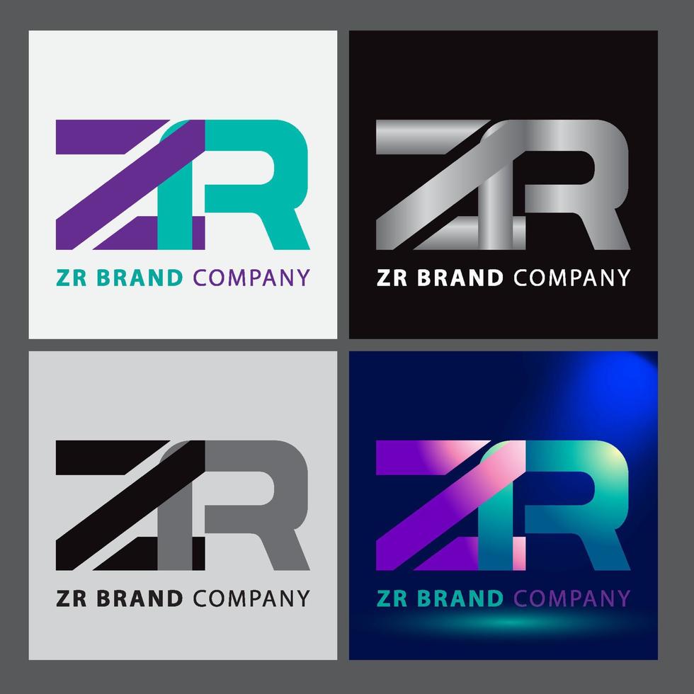ZR letter logo design on luxury background. RZ monogram initials, letter logo concept. ZR icon design vector
