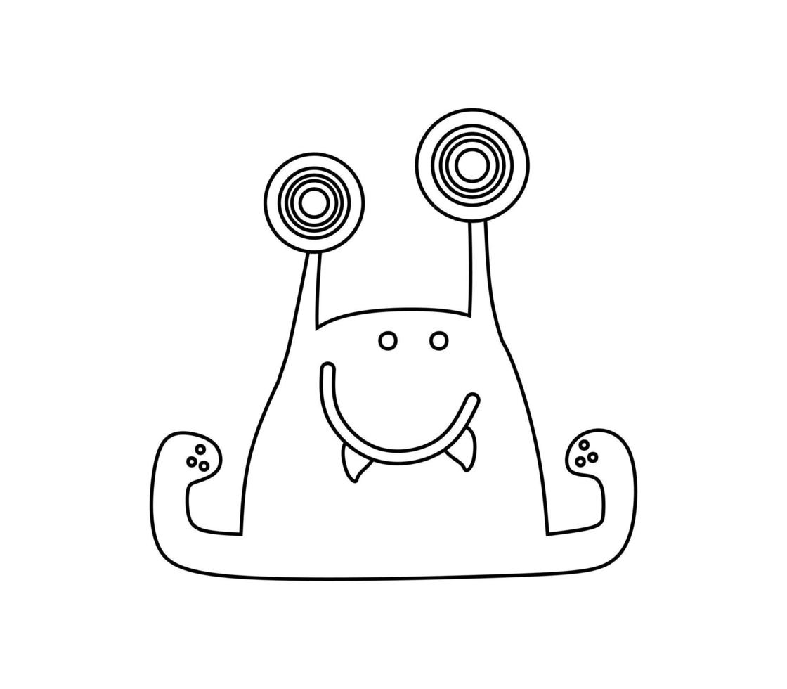 Monster Character Black and White Vector Illustration Coloring Book for Kids