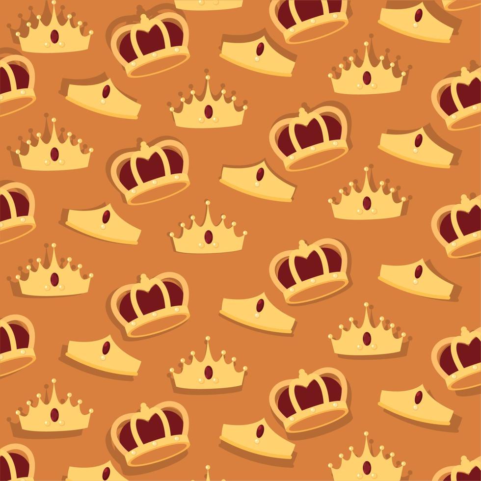 pattern background with golden crowns Vector illustration