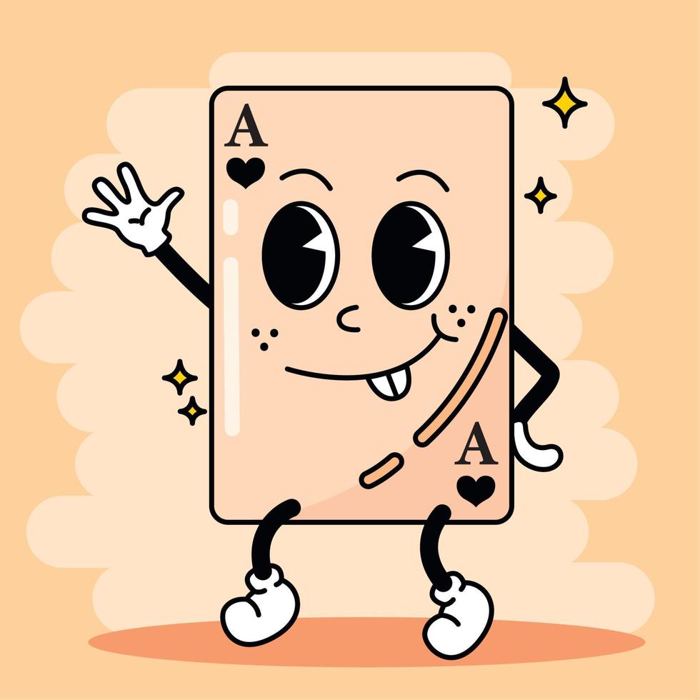 aislado de colores contento póker tarjeta tradicional dibujos animados personaje vector ilustración