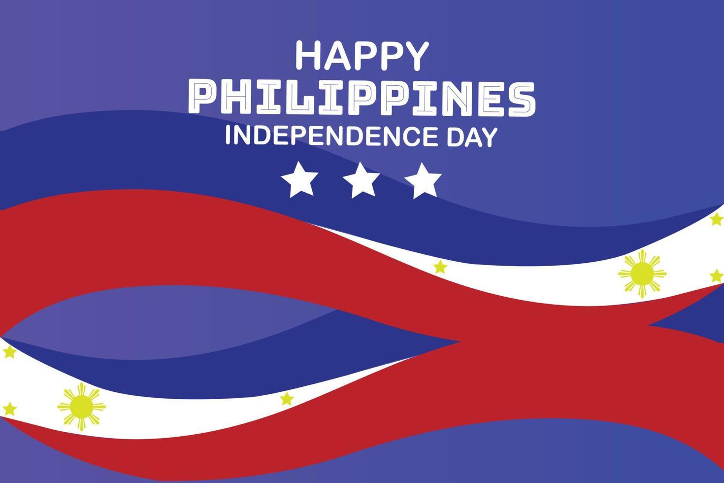 Happy Philippines Independence Day Vector Template Design Illustration.Background Design, Independence Day, 12 June, Banner, Poster, Greeting Card.