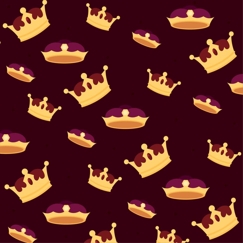 pattern background with golden crowns Vector illustration