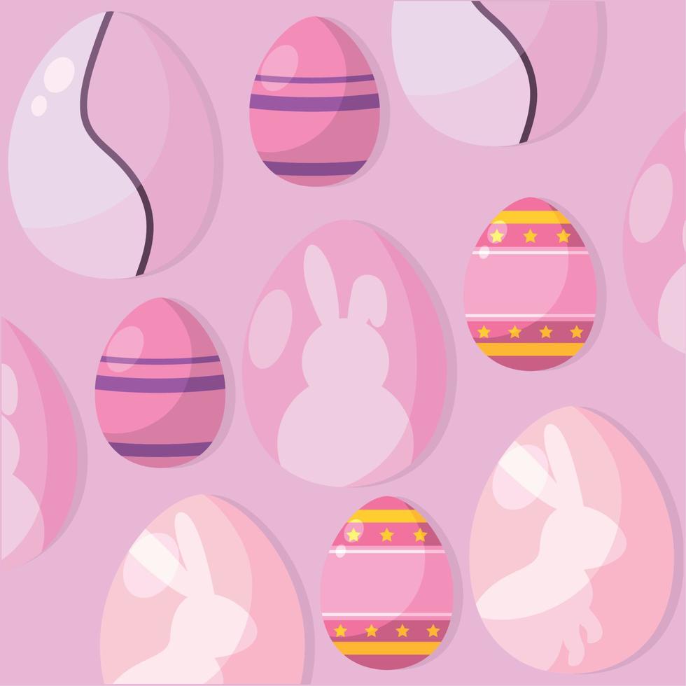 pattern background with easter egg icons Vector illustration