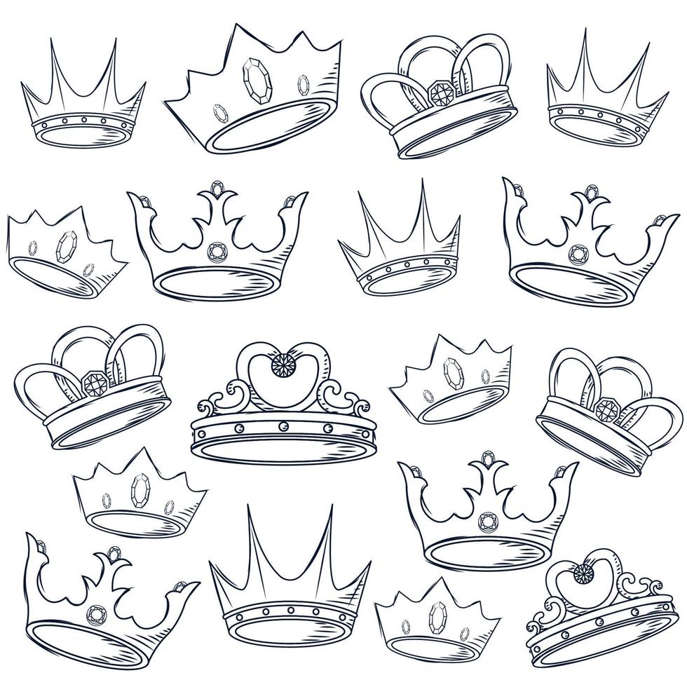 pattern background with golden crowns Vector illustration