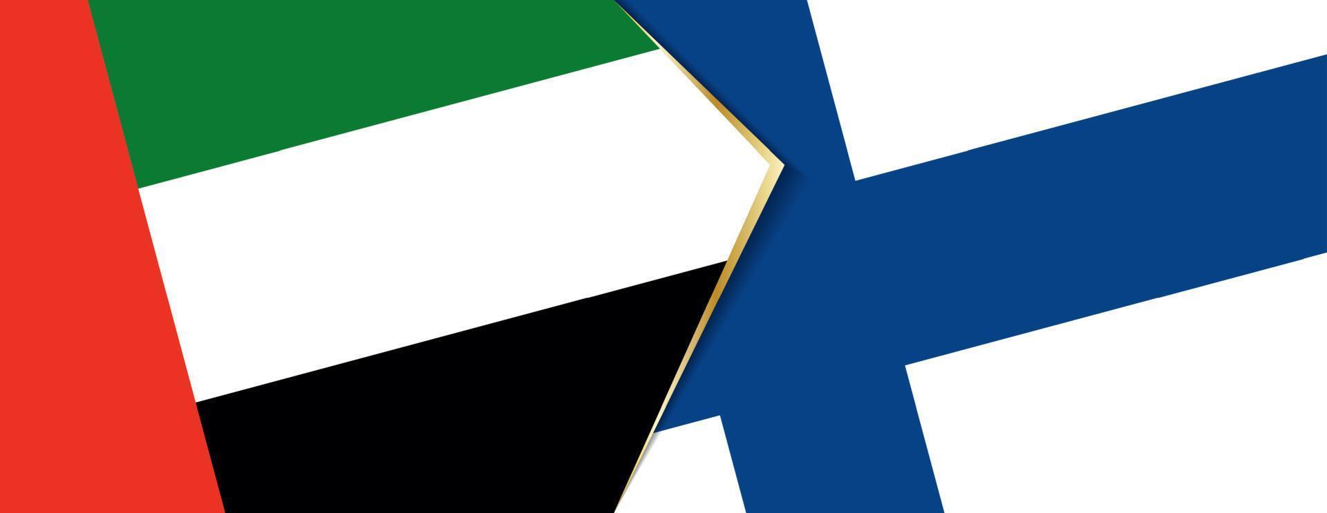 United Arab Emirates and Finland flags, two vector flags.