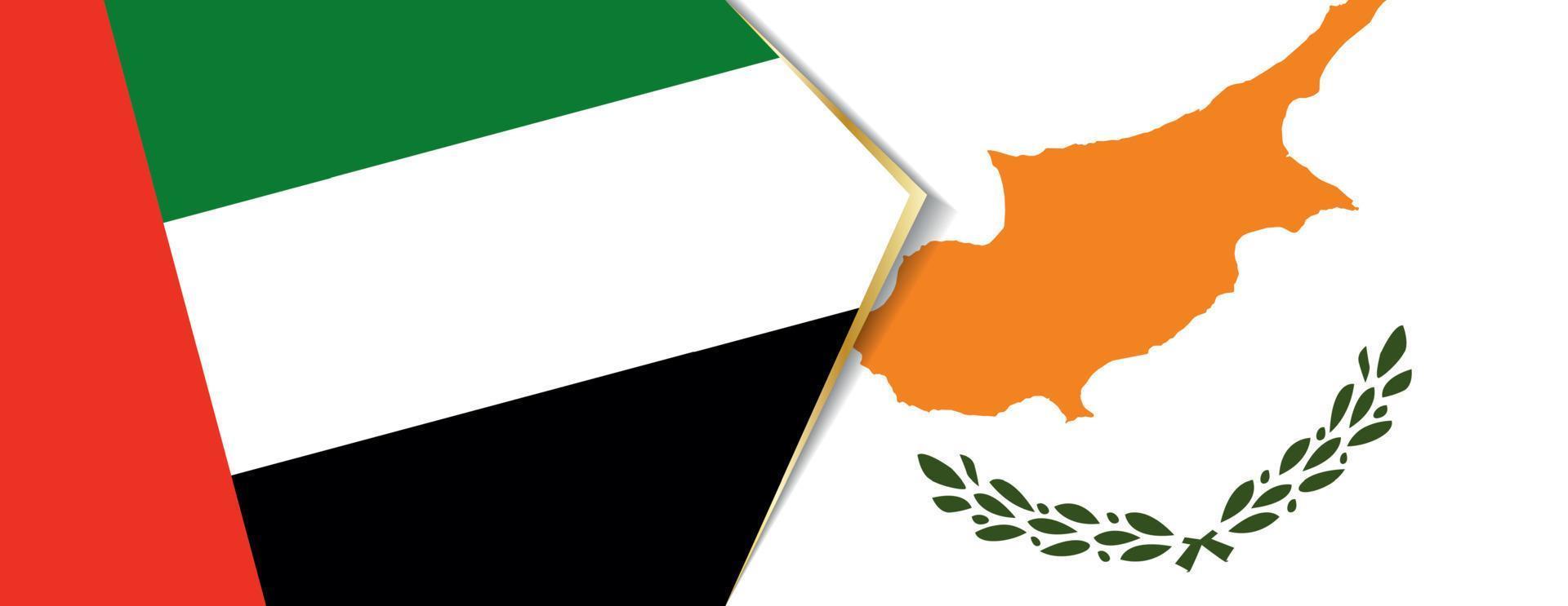 United Arab Emirates and Cyprus flags, two vector flags.