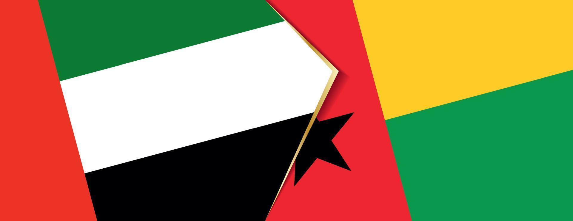 United Arab Emirates and Guinea-Bissau flags, two vector flags.