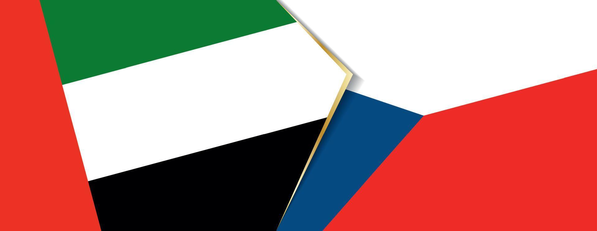 United Arab Emirates and Czech Republic flags, two vector flags.