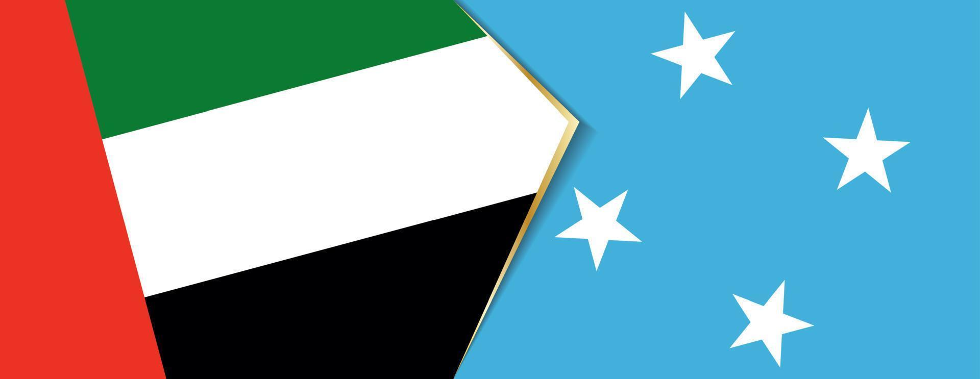 United Arab Emirates and Micronesia flags, two vector flags.