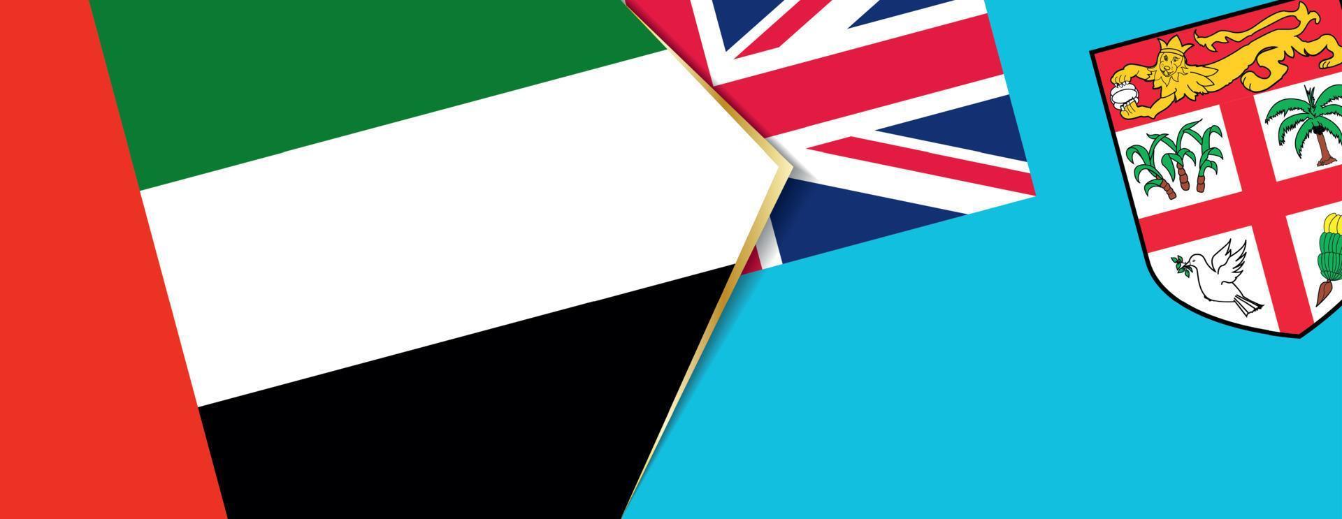United Arab Emirates and Fiji flags, two vector flags.