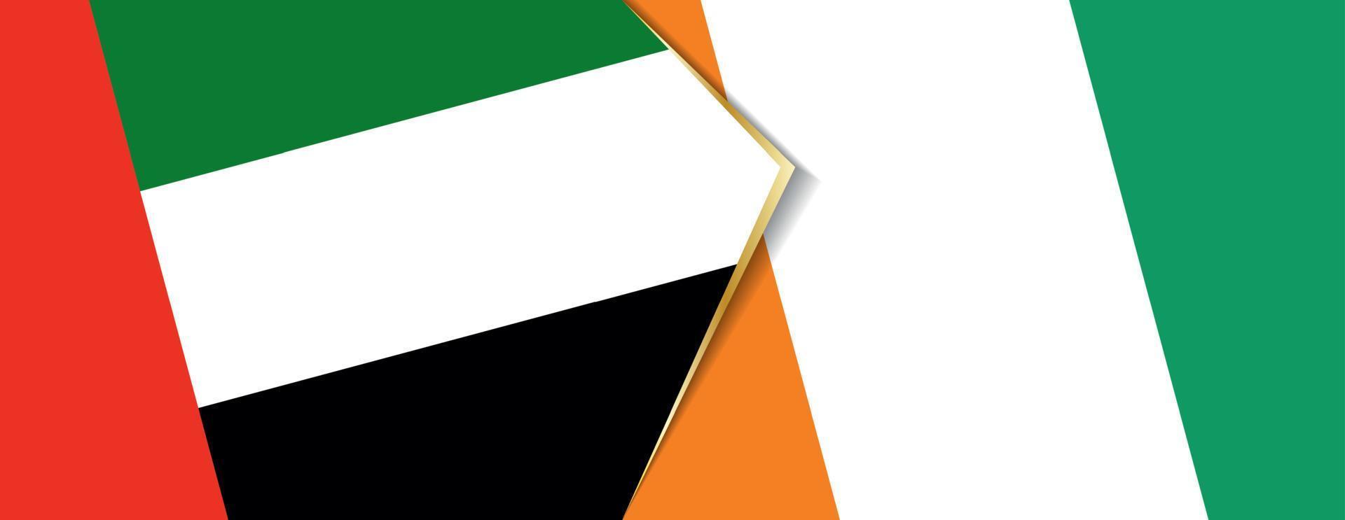 United Arab Emirates and Ivory Coast flags, two vector flags.