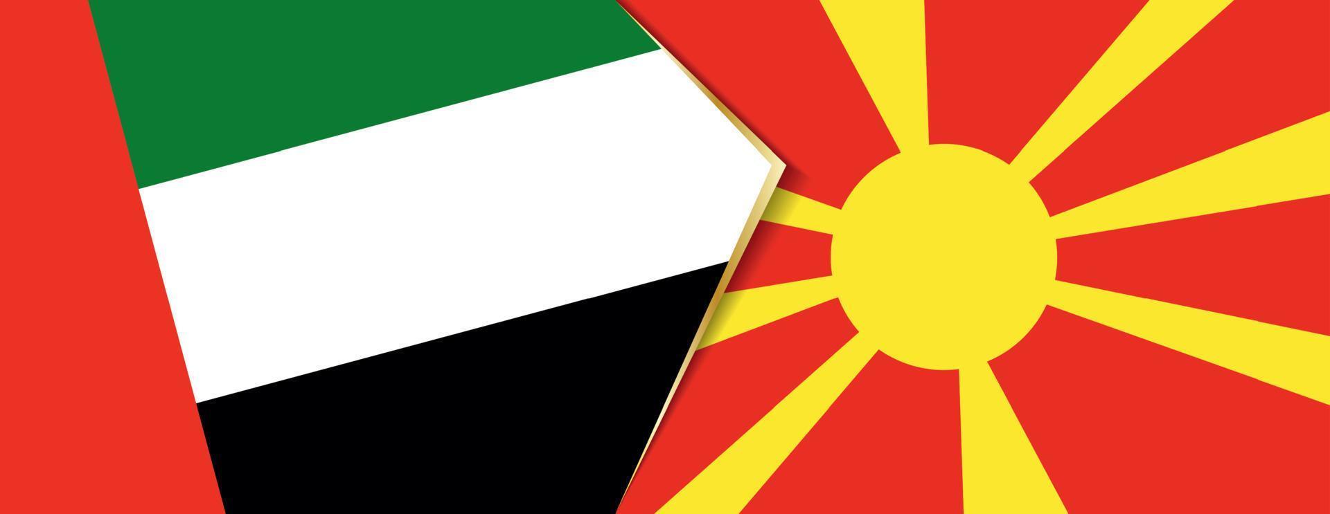 United Arab Emirates and Macedonia flags, two vector flags.
