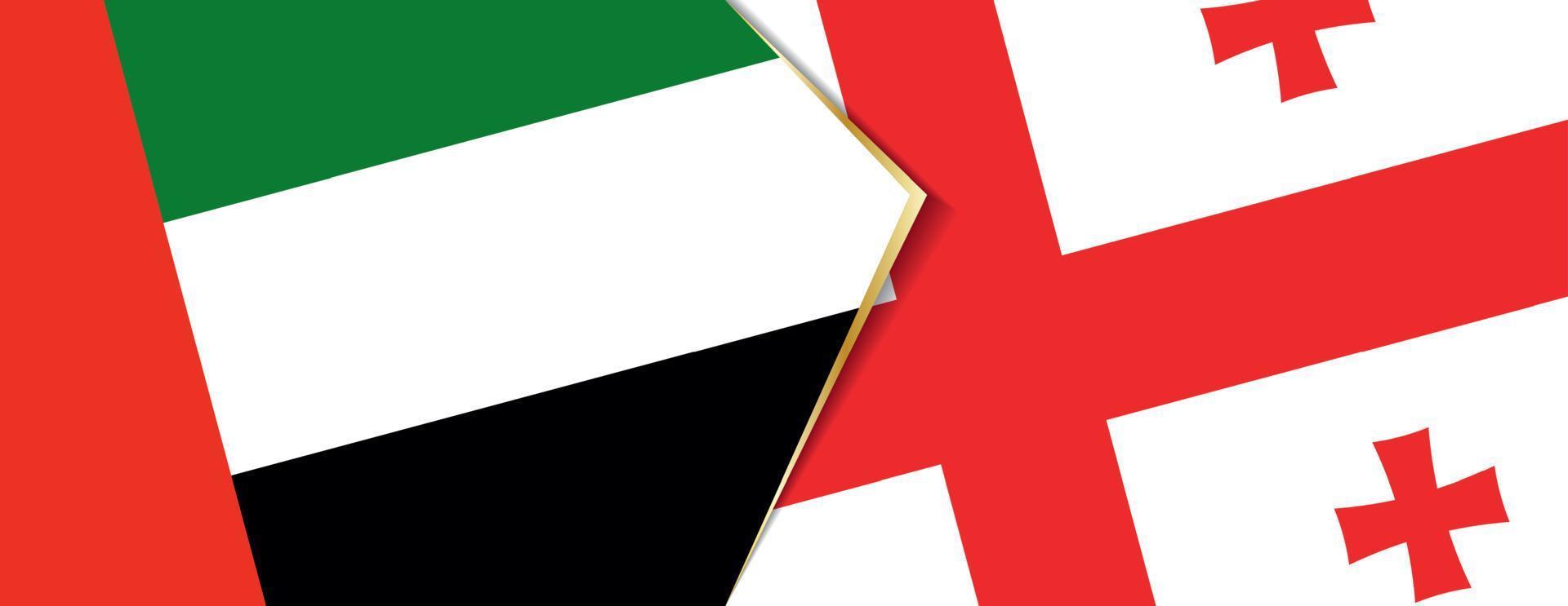 United Arab Emirates and Georgia flags, two vector flags.
