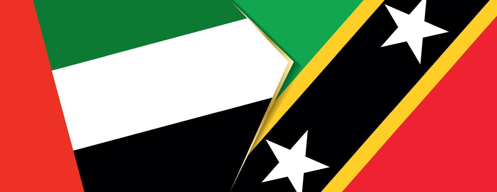 United Arab Emirates and Saint Kitts and Nevis flags, two vector flags.