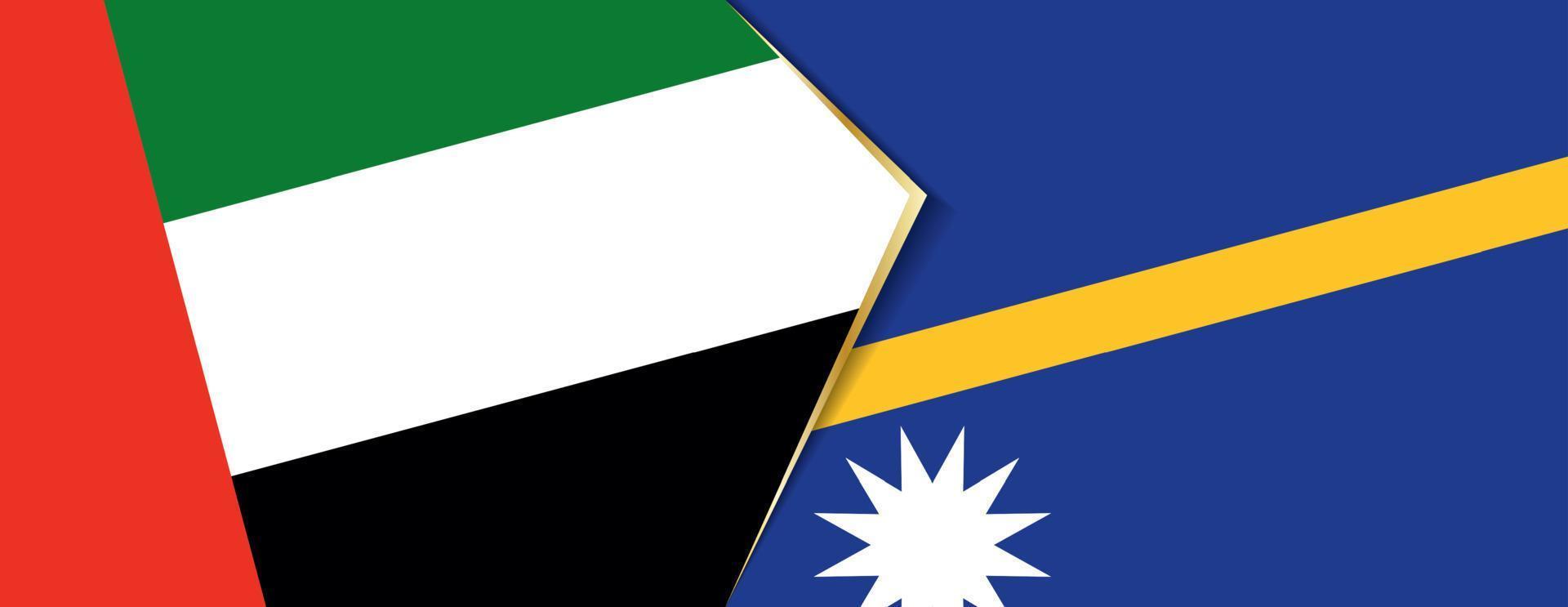 United Arab Emirates and Nauru flags, two vector flags.
