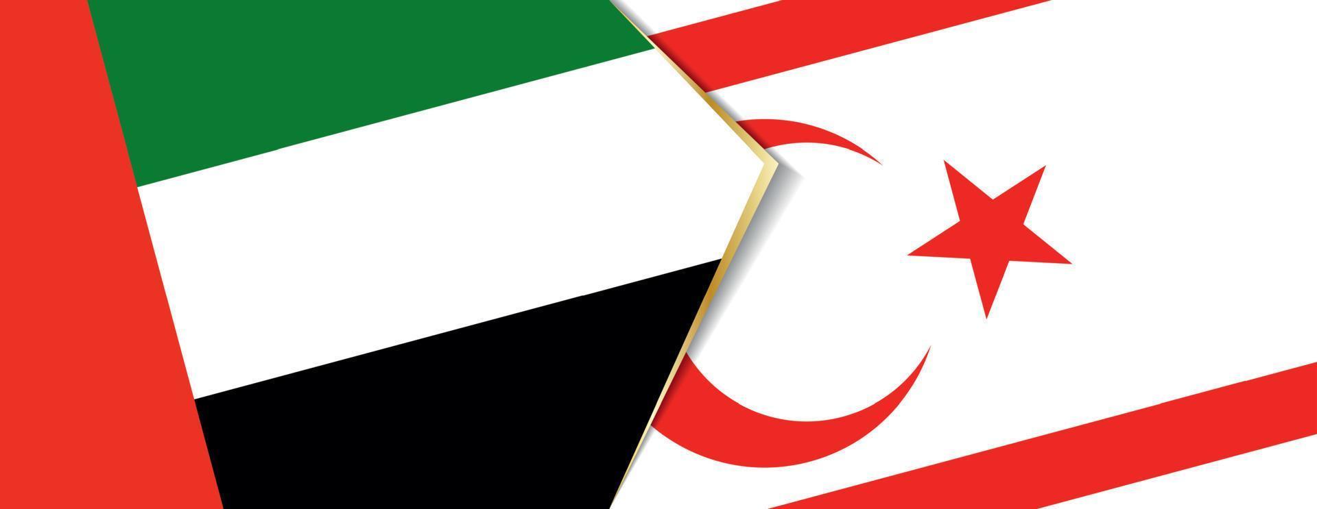 United Arab Emirates and Northern Cyprus flags, two vector flags.