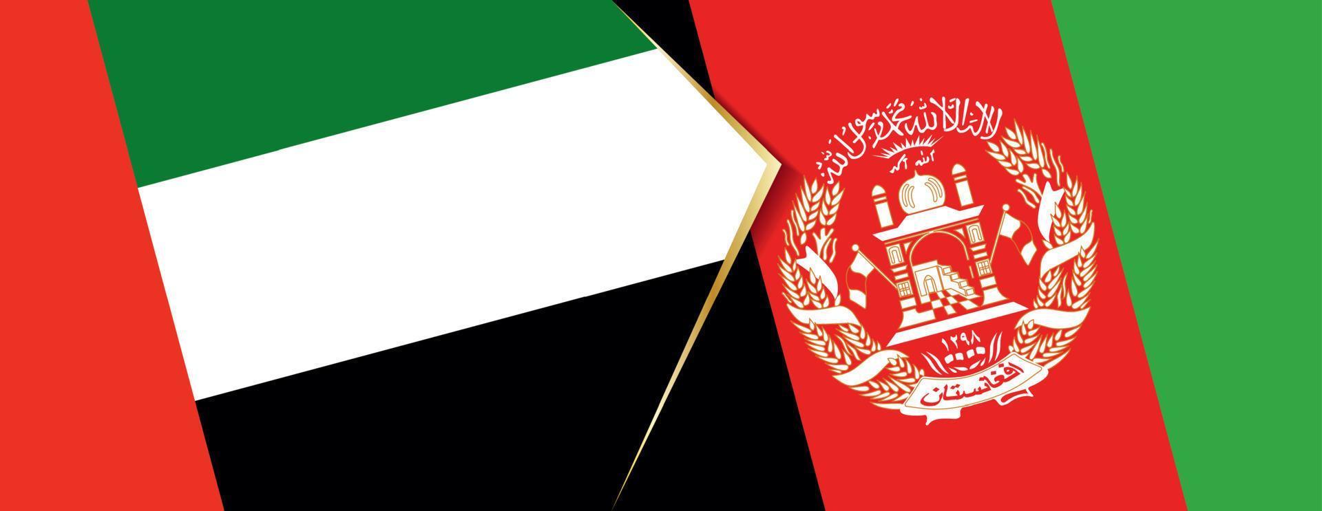 United Arab Emirates and Afghanistan flags, two vector flags.