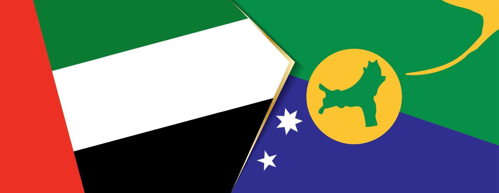 United Arab Emirates and Christmas Island flags, two vector flags.