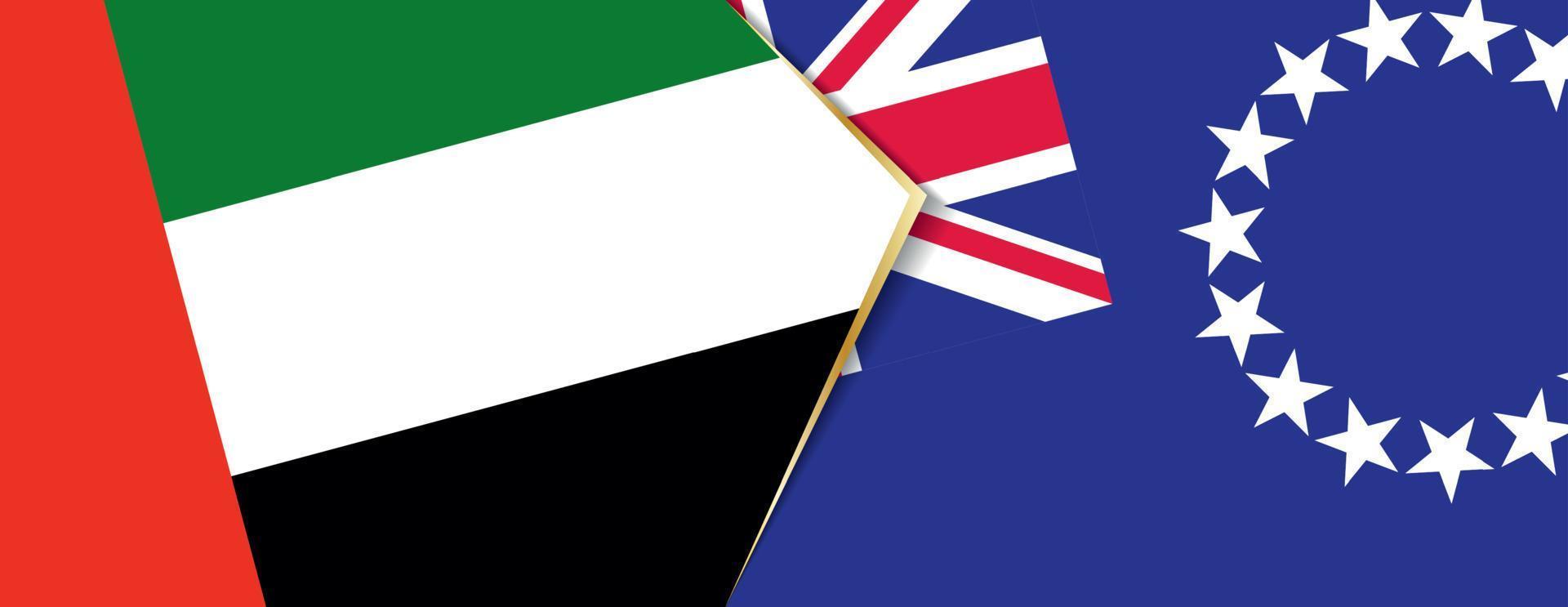 United Arab Emirates and Cook Islands flags, two vector flags.