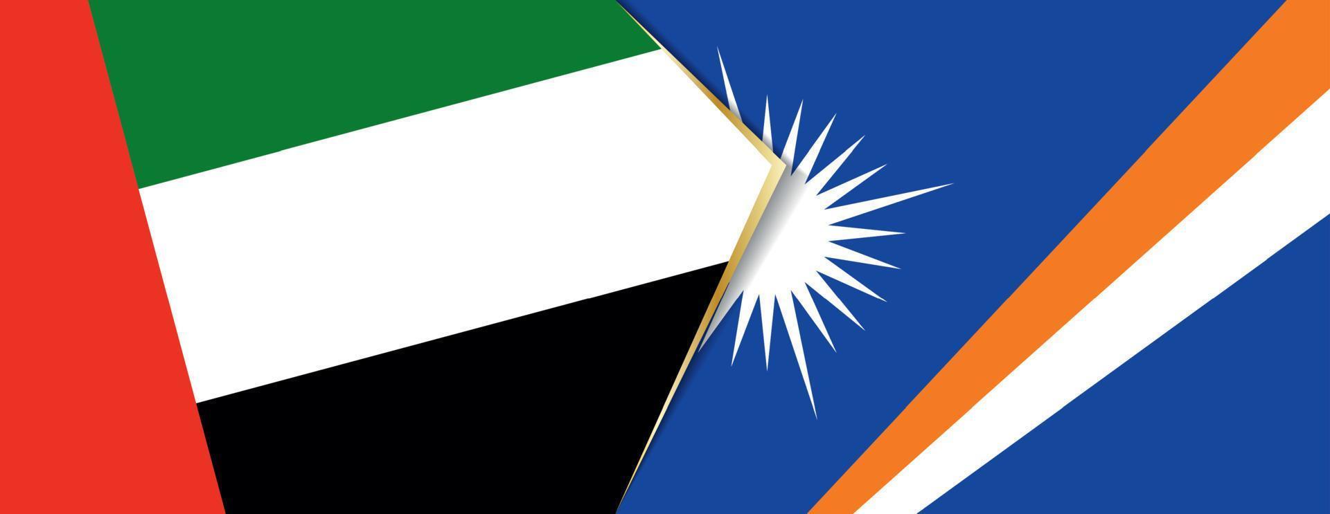United Arab Emirates and Marshall Islands flags, two vector flags.