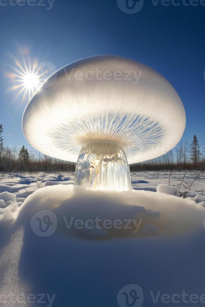 A beautiful spectral white mushroom. photo