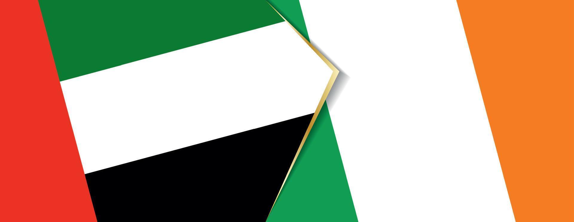 United Arab Emirates and Ireland flags, two vector flags.