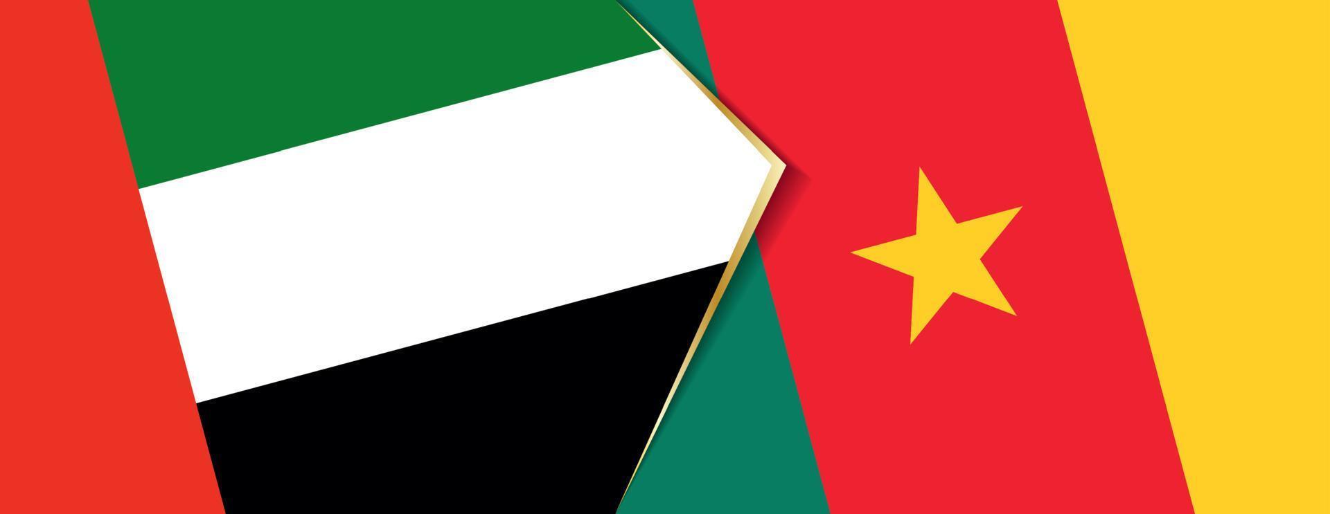 United Arab Emirates and Cameroon flags, two vector flags.