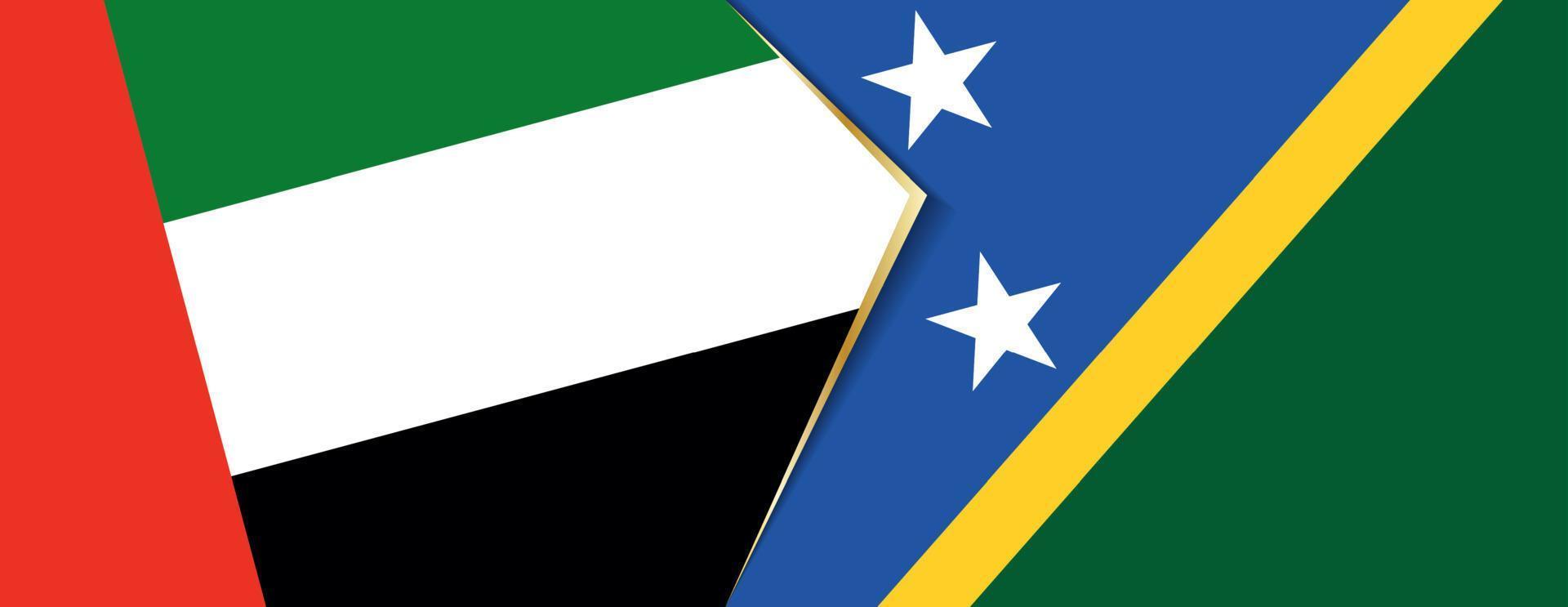 United Arab Emirates and Solomon Islands flags, two vector flags.