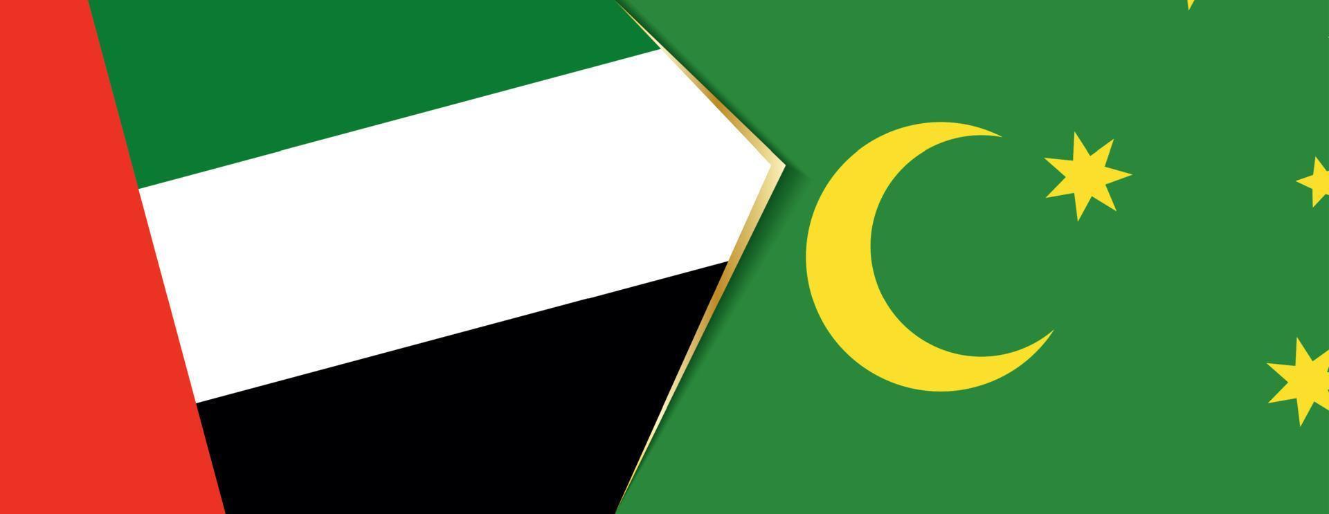 United Arab Emirates and Cocos Islands flags, two vector flags.