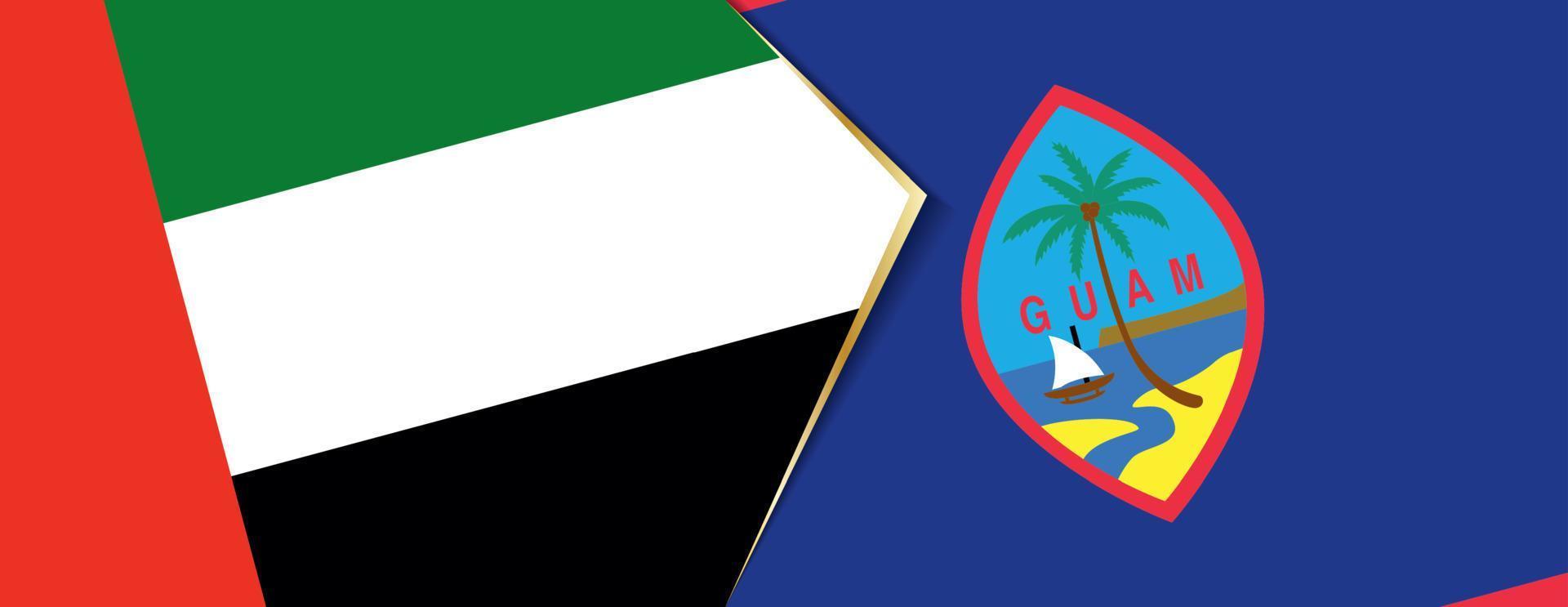 United Arab Emirates and Guam flags, two vector flags.