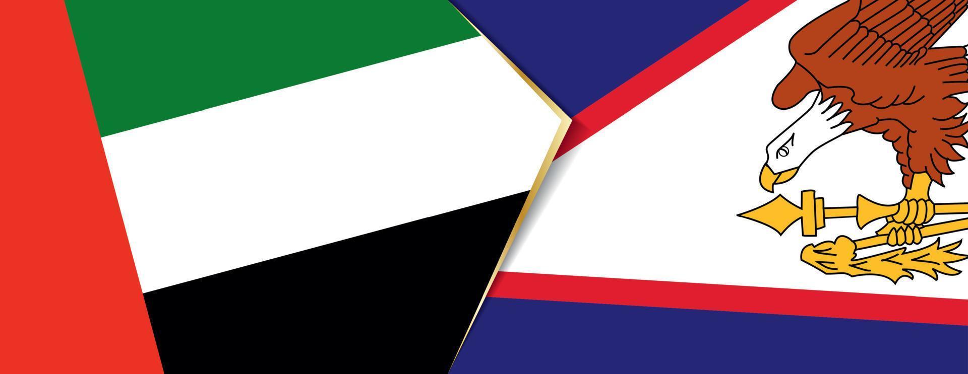 United Arab Emirates and American Samoa flags, two vector flags.