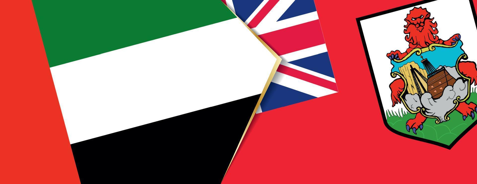 United Arab Emirates and Bermuda flags, two vector flags.