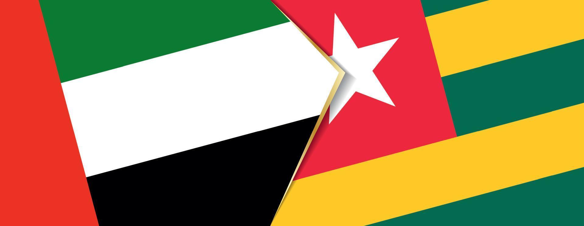 United Arab Emirates and Togo flags, two vector flags.