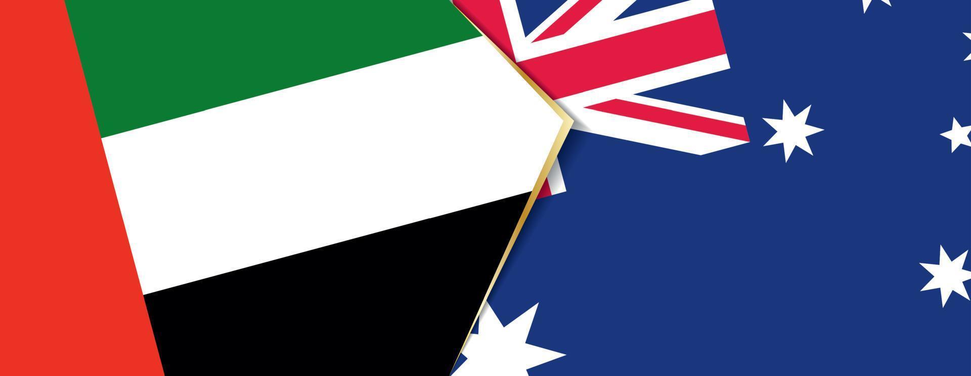 United Arab Emirates and Australia flags, two vector flags.