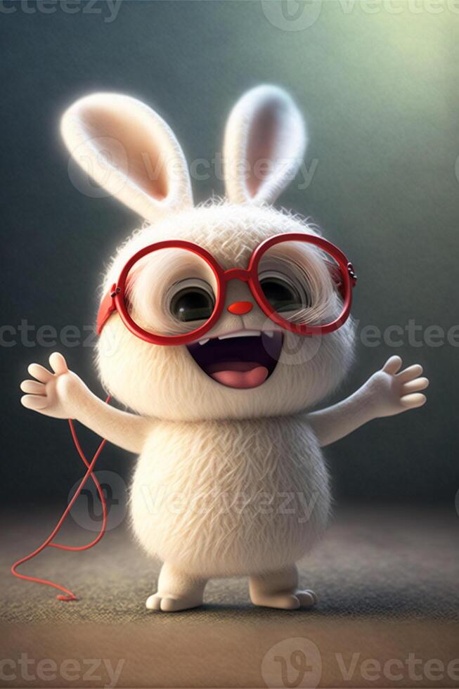 Pixar style super cute happy. photo