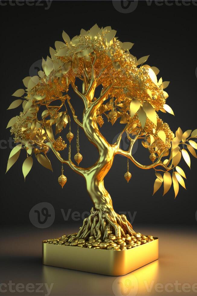 Gold fortune treefull of gold. photo