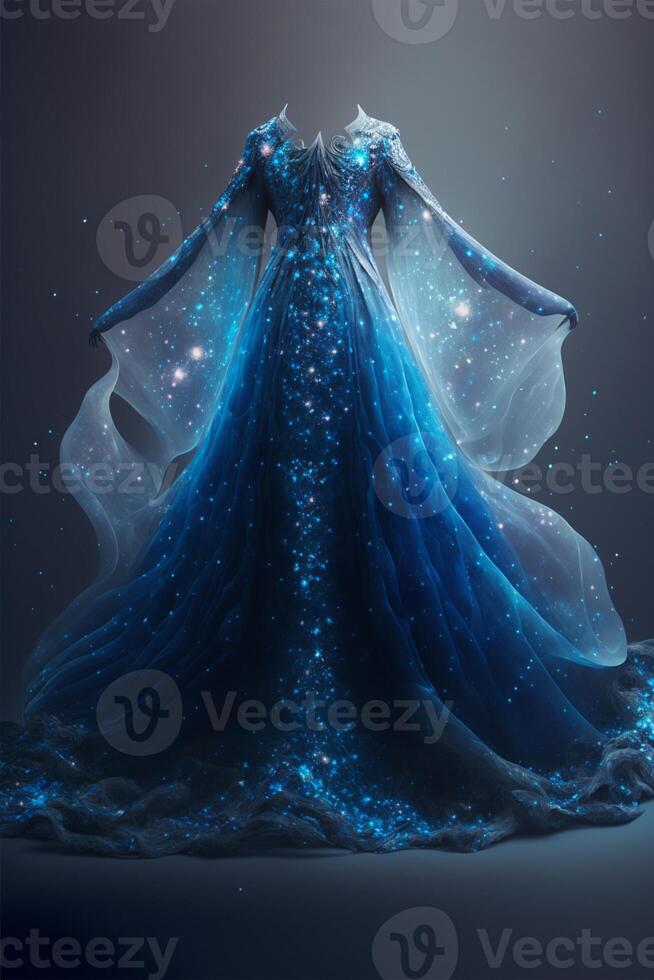 un maravilloso azul vestido. generativo ai. foto