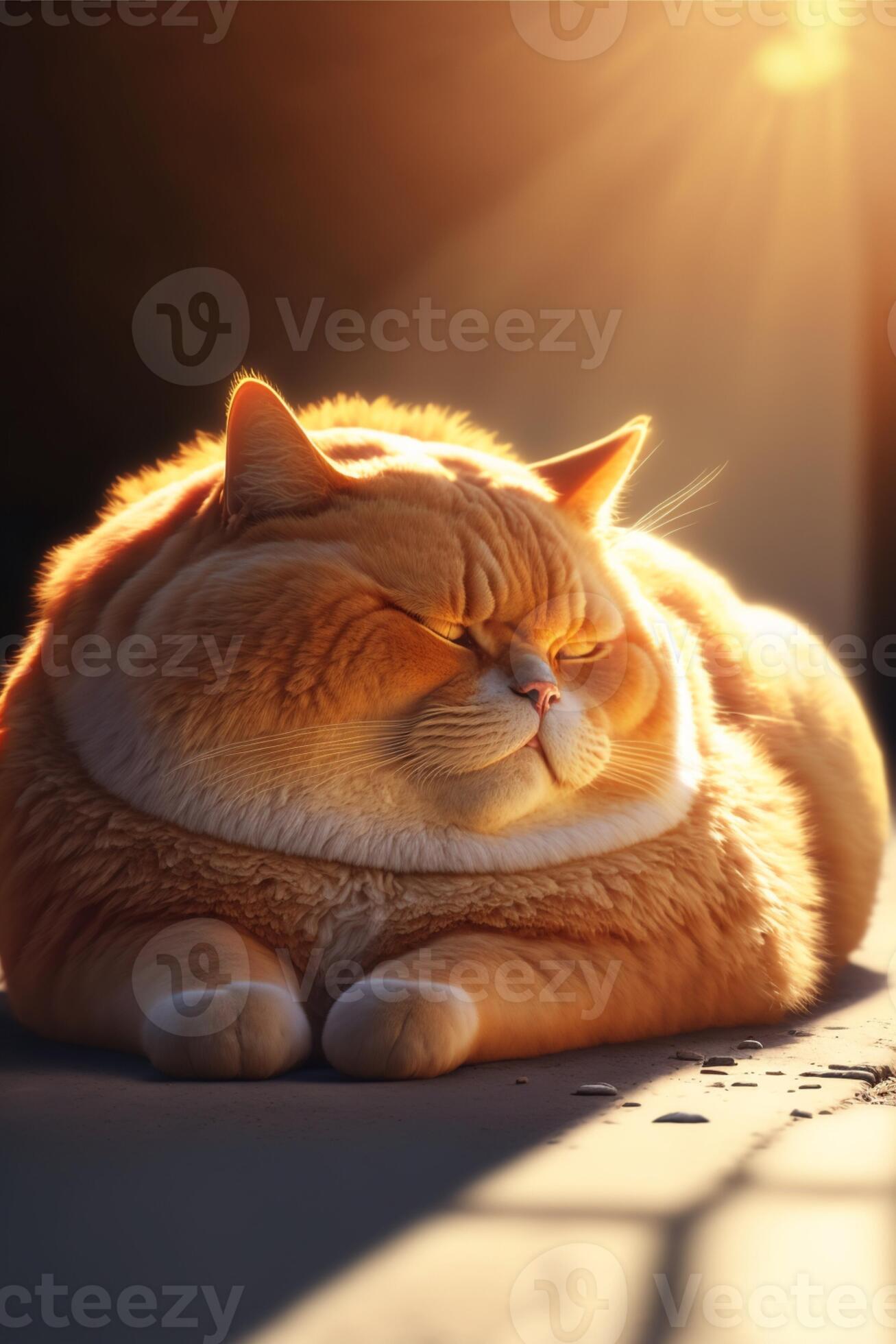 A super fat little orange cat. . 22868120 Stock Photo at Vecteezy