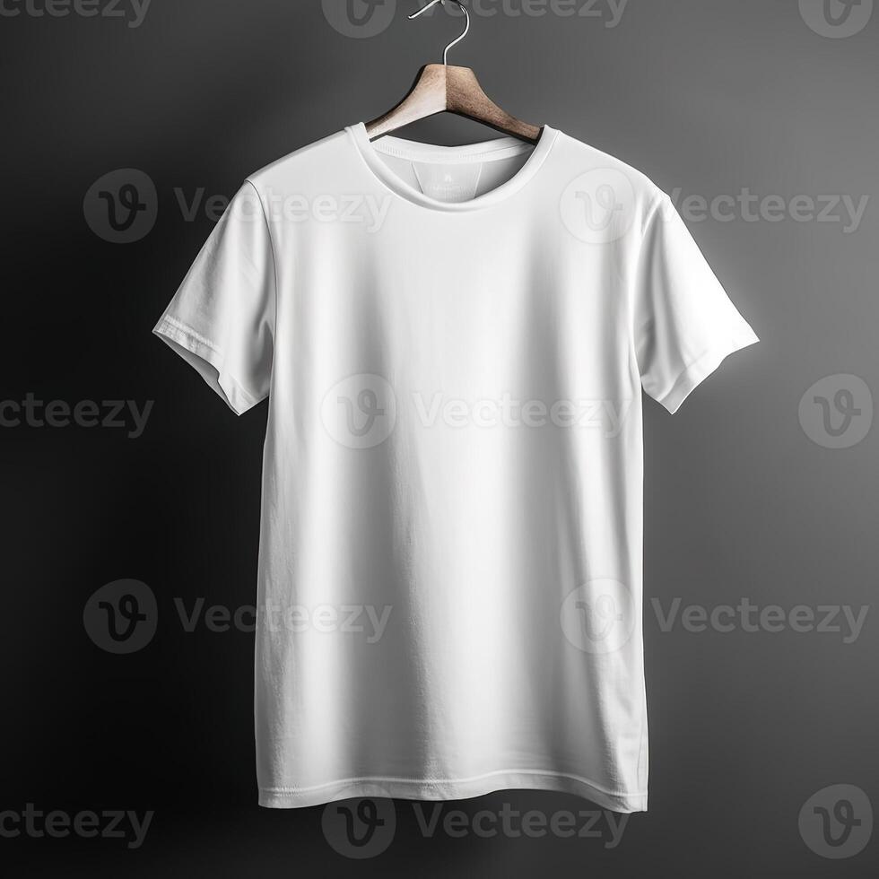 Blank White T Shirt Tee for Mockup Illustration with photo