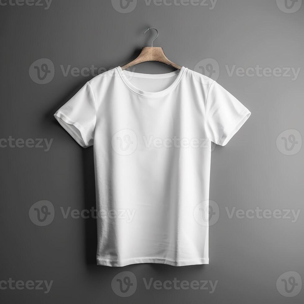 Blank White T Shirt Tee for Mockup Illustration with photo